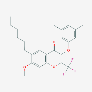molecular formula C25H27F3O4 B374967 3-(3,5-dimethylphenoxy)-6-hexyl-7-methoxy-2-(trifluoromethyl)-4H-chromen-4-one CAS No. 307507-89-7