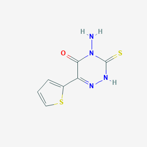 molecular formula C7H6N4OS2 B374968 4-amino-3-sulfanyl-6-thien-2-yl-1,2,4-triazin-5(4H)-one CAS No. 307507-79-5