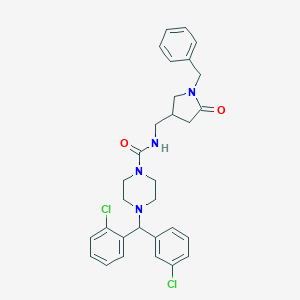N-[(1-benzyl-5-oxo-3-pyrrolidinyl)methyl]-4-[(2-chlorophenyl)(3-chlorophenyl)methyl]-1-piperazinecarboxamide