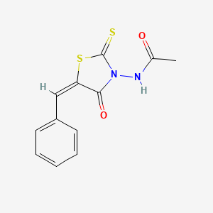 molecular formula C12H10N2O2S2 B3749713 N-(5-benzylidene-4-oxo-2-thioxo-1,3-thiazolidin-3-yl)acetamide 