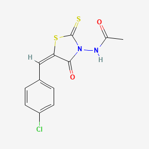 molecular formula C12H9ClN2O2S2 B3749721 N-[5-(4-chlorobenzylidene)-4-oxo-2-thioxo-1,3-thiazolidin-3-yl]acetamide 