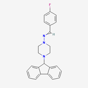 molecular formula C24H22FN3 B3749724 4-(9H-fluoren-9-yl)-N-(4-fluorobenzylidene)-1-piperazinamine 