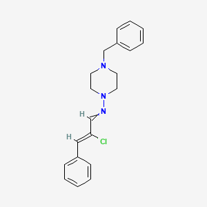 molecular formula C20H22ClN3 B3749748 4-benzyl-N-(2-chloro-3-phenyl-2-propen-1-ylidene)-1-piperazinamine 