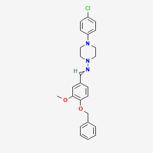 molecular formula C25H26ClN3O2 B3749756 N-[4-(benzyloxy)-3-methoxybenzylidene]-4-(4-chlorophenyl)-1-piperazinamine 