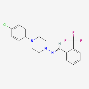 molecular formula C18H17ClF3N3 B3749758 4-(4-chlorophenyl)-N-[2-(trifluoromethyl)benzylidene]-1-piperazinamine 