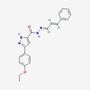 molecular formula C21H20N4O2 B3749773 3-(4-ethoxyphenyl)-N'-(3-phenyl-2-propen-1-ylidene)-1H-pyrazole-5-carbohydrazide 