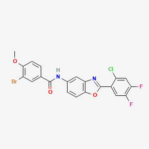 molecular formula C21H12BrClF2N2O3 B3749774 3-bromo-N-[2-(2-chloro-4,5-difluorophenyl)-1,3-benzoxazol-5-yl]-4-methoxybenzamide 