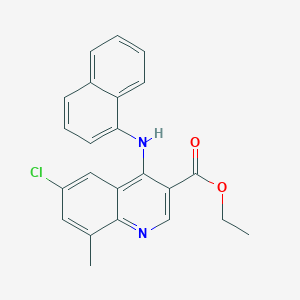 molecular formula C23H19ClN2O2 B374978 Ethyl 6-chloro-8-methyl-4-(naphthalen-1-ylamino)quinoline-3-carboxylate CAS No. 370843-81-5