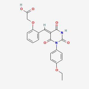 molecular formula C21H18N2O7 B3749783 (2-{[1-(4-ethoxyphenyl)-2,4,6-trioxotetrahydro-5(2H)-pyrimidinylidene]methyl}phenoxy)acetic acid 
