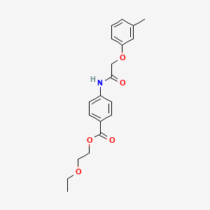 molecular formula C20H23NO5 B3749845 2-ethoxyethyl 4-{[(3-methylphenoxy)acetyl]amino}benzoate 