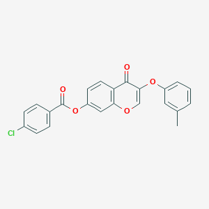 3-(3-methylphenoxy)-4-oxo-4H-chromen-7-yl 4-chlorobenzoate