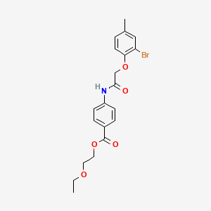 molecular formula C20H22BrNO5 B3749864 2-ethoxyethyl 4-{[(2-bromo-4-methylphenoxy)acetyl]amino}benzoate 