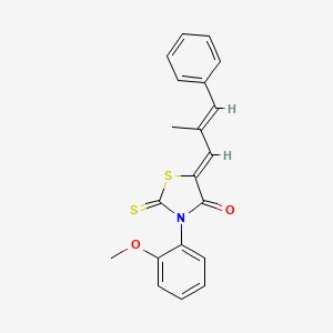 molecular formula C20H17NO2S2 B3749867 3-(2-methoxyphenyl)-5-(2-methyl-3-phenyl-2-propen-1-ylidene)-2-thioxo-1,3-thiazolidin-4-one 