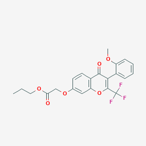 molecular formula C22H19F3O6 B374987 propyl {[3-(2-methoxyphenyl)-4-oxo-2-(trifluoromethyl)-4H-chromen-7-yl]oxy}acetate CAS No. 442651-56-1
