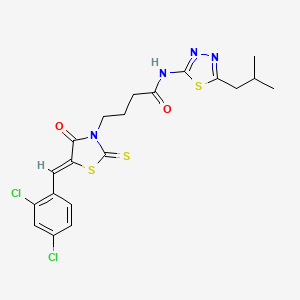 molecular formula C20H20Cl2N4O2S3 B3749874 4-[5-(2,4-dichlorobenzylidene)-4-oxo-2-thioxo-1,3-thiazolidin-3-yl]-N-(5-isobutyl-1,3,4-thiadiazol-2-yl)butanamide 
