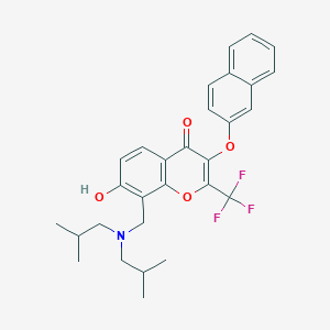 molecular formula C29H30F3NO4 B374989 8-[(diisobutylamino)methyl]-7-hydroxy-3-(2-naphthyloxy)-2-(trifluoromethyl)-4H-chromen-4-one CAS No. 459413-76-4
