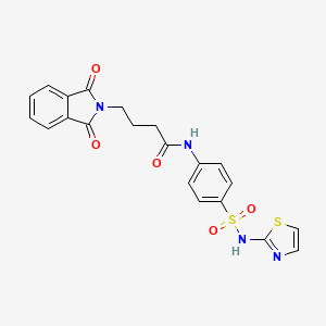 molecular formula C21H18N4O5S2 B3749891 4-(1,3-dioxo-1,3-dihydro-2H-isoindol-2-yl)-N-{4-[(1,3-thiazol-2-ylamino)sulfonyl]phenyl}butanamide 