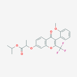 molecular formula C23H21F3O6 B374991 isopropyl 2-{[3-(2-methoxyphenyl)-4-oxo-2-(trifluoromethyl)-4H-chromen-7-yl]oxy}propanoate 