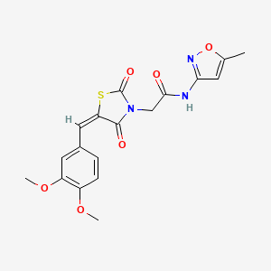 molecular formula C18H17N3O6S B3749917 2-[5-(3,4-dimethoxybenzylidene)-2,4-dioxo-1,3-thiazolidin-3-yl]-N-(5-methyl-3-isoxazolyl)acetamide 