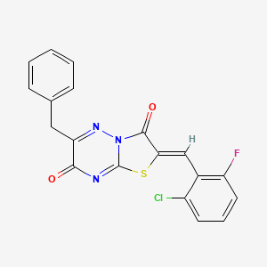 molecular formula C19H11ClFN3O2S B3749925 6-benzyl-2-(2-chloro-6-fluorobenzylidene)-7H-[1,3]thiazolo[3,2-b][1,2,4]triazine-3,7(2H)-dione 