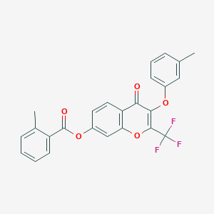 molecular formula C25H17F3O5 B374993 3-(3-methylphenoxy)-4-oxo-2-(trifluoromethyl)-4H-chromen-7-yl 2-methylbenzoate CAS No. 316125-90-3
