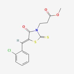 molecular formula C14H12ClNO3S2 B3749964 methyl 3-[5-(2-chlorobenzylidene)-4-oxo-2-thioxo-1,3-thiazolidin-3-yl]propanoate 