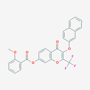 molecular formula C28H17F3O6 B374997 3-(2-naphthyloxy)-4-oxo-2-(trifluoromethyl)-4H-chromen-7-yl 2-methoxybenzoate CAS No. 371125-01-8
