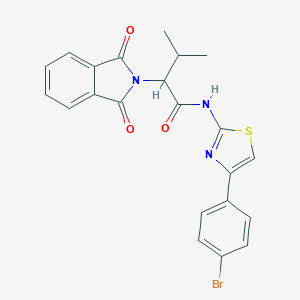 molecular formula C22H18BrN3O3S B374998 N-[4-(4-bromophenyl)-1,3-thiazol-2-yl]-2-(1,3-dioxo-1,3-dihydro-2H-isoindol-2-yl)-3-methylbutanamide 