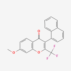 molecular formula C21H13F3O3 B3749983 7-methoxy-3-(1-naphthyl)-2-(trifluoromethyl)-4H-chromen-4-one 