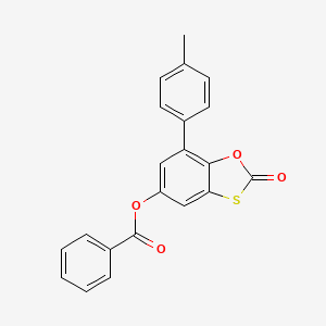 molecular formula C21H14O4S B3749989 7-(4-methylphenyl)-2-oxo-1,3-benzoxathiol-5-yl benzoate 