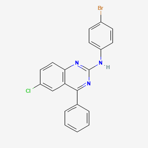 molecular formula C20H13BrClN3 B3750015 N-(4-bromophenyl)-6-chloro-4-phenyl-2-quinazolinamine 
