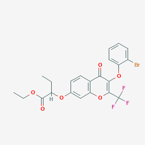 molecular formula C22H18BrF3O6 B375003 ethyl 2-{[3-(2-bromophenoxy)-4-oxo-2-(trifluoromethyl)-4H-chromen-7-yl]oxy}butanoate CAS No. 316126-82-6