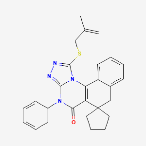 molecular formula C27H26N4OS B3750039 1-[(2-methyl-2-propen-1-yl)thio]-4-phenyl-4H-spiro[benzo[h][1,2,4]triazolo[4,3-a]quinazoline-6,1'-cyclopentan]-5(7H)-one 