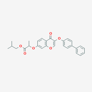 molecular formula C28H26O6 B375004 2-methylpropyl 2-{[3-(biphenyl-4-yloxy)-4-oxo-4H-chromen-7-yl]oxy}propanoate 