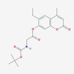 molecular formula C19H23NO6 B3750051 6-ethyl-4-methyl-2-oxo-2H-chromen-7-yl N-(tert-butoxycarbonyl)glycinate 