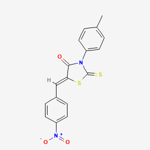 molecular formula C17H12N2O3S2 B3750061 3-(4-methylphenyl)-5-(4-nitrobenzylidene)-2-thioxo-1,3-thiazolidin-4-one 