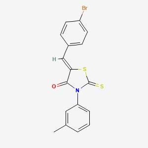 molecular formula C17H12BrNOS2 B3750069 5-(4-bromobenzylidene)-3-(3-methylphenyl)-2-thioxo-1,3-thiazolidin-4-one 