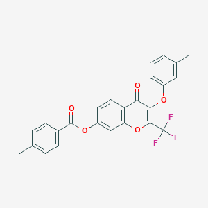 molecular formula C25H17F3O5 B375007 3-(3-methylphenoxy)-4-oxo-2-(trifluoromethyl)-4H-chromen-7-yl 4-methylbenzoate CAS No. 316125-92-5