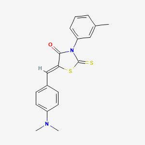 molecular formula C19H18N2OS2 B3750074 5-[4-(dimethylamino)benzylidene]-3-(3-methylphenyl)-2-thioxo-1,3-thiazolidin-4-one 