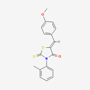 molecular formula C18H15NO2S2 B3750079 5-(4-methoxybenzylidene)-3-(2-methylphenyl)-2-thioxo-1,3-thiazolidin-4-one 