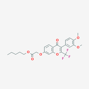 molecular formula C25H25F3O7 B375008 pentyl {[3-(3,4-dimethoxyphenyl)-4-oxo-2-(trifluoromethyl)-4H-chromen-7-yl]oxy}acetate CAS No. 442651-57-2