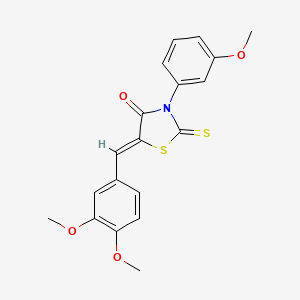 molecular formula C19H17NO4S2 B3750082 5-(3,4-dimethoxybenzylidene)-3-(3-methoxyphenyl)-2-thioxo-1,3-thiazolidin-4-one 
