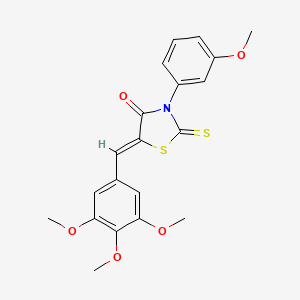 molecular formula C20H19NO5S2 B3750086 3-(3-methoxyphenyl)-2-thioxo-5-(3,4,5-trimethoxybenzylidene)-1,3-thiazolidin-4-one 