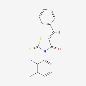 molecular formula C18H15NOS2 B3750099 5-benzylidene-3-(2,3-dimethylphenyl)-2-thioxo-1,3-thiazolidin-4-one 