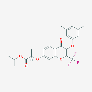 molecular formula C24H23F3O6 B375011 isopropyl 2-{[3-(3,5-dimethylphenoxy)-4-oxo-2-(trifluoromethyl)-4H-chromen-7-yl]oxy}propanoate 