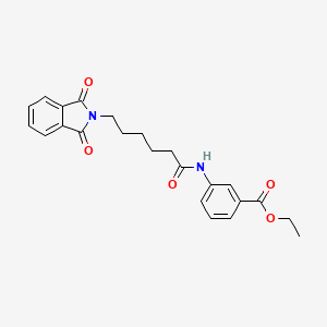 molecular formula C23H24N2O5 B3750112 ethyl 3-{[6-(1,3-dioxo-1,3-dihydro-2H-isoindol-2-yl)hexanoyl]amino}benzoate 