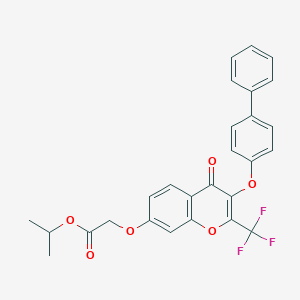 molecular formula C27H21F3O6 B375012 isopropyl {[3-([1,1'-biphenyl]-4-yloxy)-4-oxo-2-(trifluoromethyl)-4H-chromen-7-yl]oxy}acetate 
