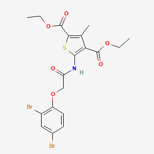 molecular formula C19H19Br2NO6S B3750123 diethyl 5-{[(2,4-dibromophenoxy)acetyl]amino}-3-methyl-2,4-thiophenedicarboxylate 