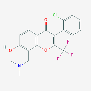 molecular formula C19H15ClF3NO3 B375013 3-(2-chlorophenyl)-8-[(dimethylamino)methyl]-7-hydroxy-2-(trifluoromethyl)-4H-chromen-4-one CAS No. 328019-71-2