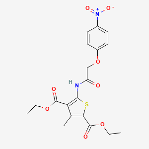 molecular formula C19H20N2O8S B3750131 diethyl 3-methyl-5-{[(4-nitrophenoxy)acetyl]amino}-2,4-thiophenedicarboxylate 